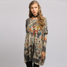 Load image into Gallery viewer, XIKOI Long Oversize Sweater Women Spring Pullover Casual Batwing Sleeve Cartoon Print Fashion Autumn Woman Sweaters Pullovers