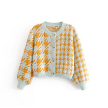 Load image into Gallery viewer, AOEMQ Winter Warm Sweaters Open Stitch Singe-breasted Cardigan Sweaters Patchwork Pattern Print Warm Sweater Women Clothing