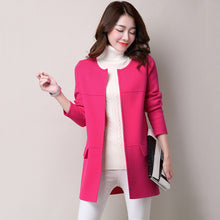 Load image into Gallery viewer, Casual Thin Long sleeve Women Sweater Autumn Office Lady Elegant Long Cardigan Sweater Femme Plus size Loose Female Red Cardigan