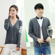 Load image into Gallery viewer, 2019 New Spring Fashion Sweater Lovers Clothing Couples Matching Cardigan Sweater Slim V-neck Sweater Cardigan