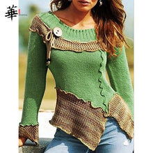 Load image into Gallery viewer, Vintage Autumn Women Sweater Jumper O-neck Long Sleeve Slim Laides Sweaters and Pullovers Winter Knitted Femme Tops