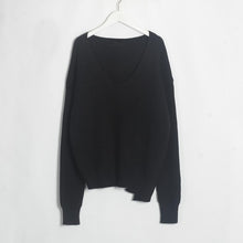 Load image into Gallery viewer, Wixra 2020 New Basic V-neck Solid Autumn Winter Loose Sweater Pullovers Women Female Knitted Oversized Long Sleeve Sweaters