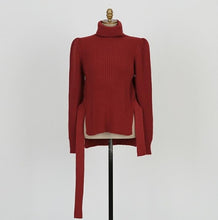 Load image into Gallery viewer, New 2020 Winter Turtleneck Sweater Women With Belt Pink Gray Beige Or Black Sweaters And Pullovers Thicken Warm Knitted Sweater