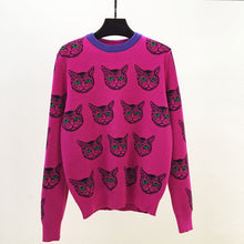 Load image into Gallery viewer, Harajuku Fashion Women Sweater Warm Cartoon Cat Jacquard High Quality Small Size Winter Female Casual Pullover Knitted Top C-192