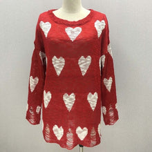 Load image into Gallery viewer, Ins Hot Red Heart Sweaters Women Summer Knitted Thin Pullovers Casual Spring Autumn Oversized Jumper Tops Pull Femme Knitwear