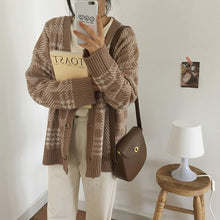 Load image into Gallery viewer, BGTEEVER Vintage Knitted Outwear Women Cardigans Autumn Winter Open Stitch Sweater Female 2019 Elegant Button Up Knitted Coat
