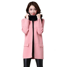 Load image into Gallery viewer, Casual Thin Long sleeve Women Sweater Autumn Office Lady Elegant Long Cardigan Sweater Femme Plus size Loose Female Red Cardigan
