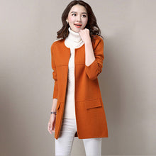 Load image into Gallery viewer, Casual Thin Long sleeve Women Sweater Autumn Office Lady Elegant Long Cardigan Sweater Femme Plus size Loose Female Red Cardigan
