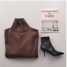 Load image into Gallery viewer, Werynica New Autumn Winter Women Loose Knitted Sweater Oversized Turtleneck Sweater Long Sleeves Women Outwear Solid Pullover
