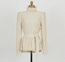 Load image into Gallery viewer, New 2020 Winter Turtleneck Sweater Women With Belt Pink Gray Beige Or Black Sweaters And Pullovers Thicken Warm Knitted Sweater
