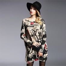 Load image into Gallery viewer, XIKOI Fashion Oversized Knitted Sweaters Women's Clothing Pullovers Jumpers Slash Neck Batwing Sleeve Long Print Sweater Shirts

